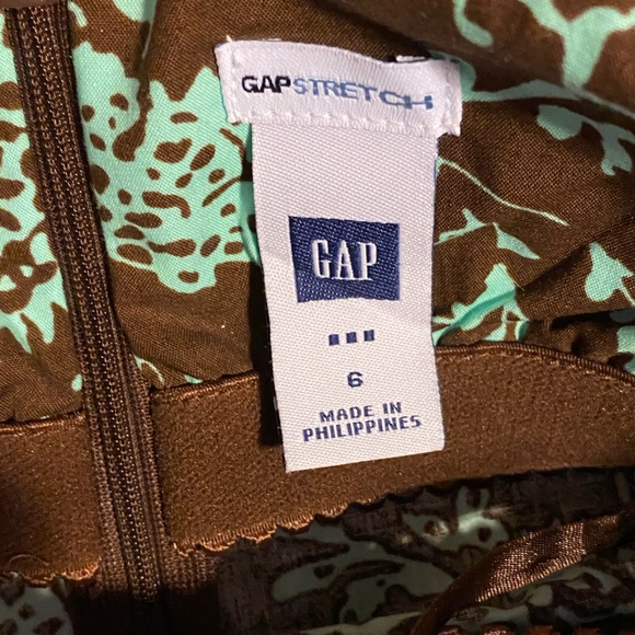 Old Navy brown turquoise strapless dress sz 6 - Picture 4 of 7